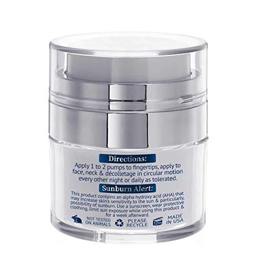 Luxiny Glycolic Acid Face Cream Hydrating Face Moisturizer With Alpha Hydroxy Acid, A Natural Chemical Exfoliant For Face, Anti-Aging & Cystic Acne With Soothing Aloe & Green Tea, 1.7 Oz #TOP1