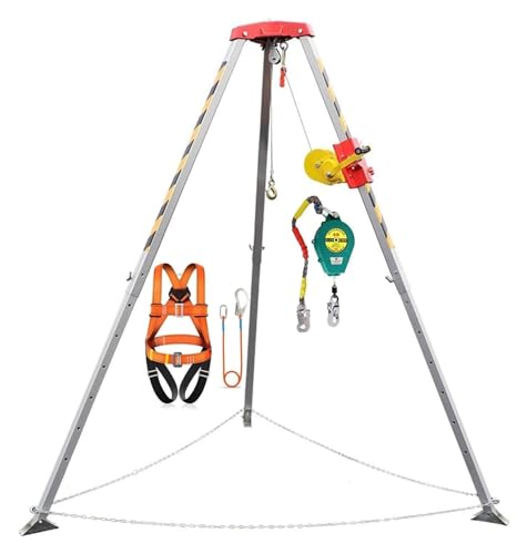 HUIMMZ Heavy-Duty Confined Space Rescue Tripod Kit - 1200 LB 1600 LB 1800 LB Capacity - Essential Lifting