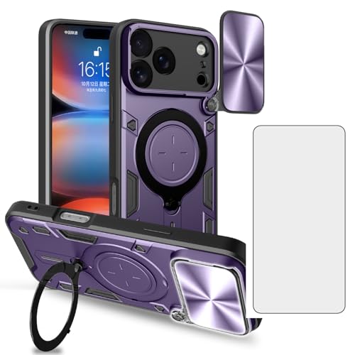 Coque iPhone 17 Pro Max 6,9" avec protection caméra et anneau support magnétique
