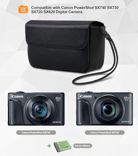 Funda para Cámara Lacdo Compatible Canon PowerShot SX740 Negra miniatura 4