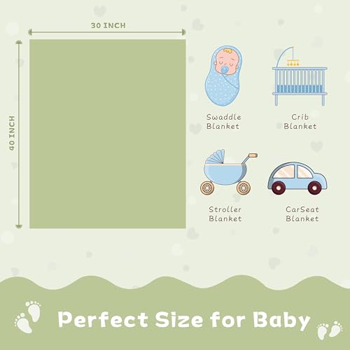 Image of Yurhap Heart Baby Blanket, Love Plush Fleece Baby Blankets for Boys Girls | Soft Sherpa Baby Boy Blankets for Infant Toddler Newborn Gifts, Fluffy Baby Essentials, For Crib Stroller, 30 inchx40 inch, Green