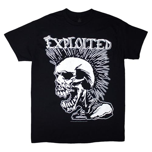The Exploited Mohican Skull Hombre Camiseta Negro L 100% algodón Regular