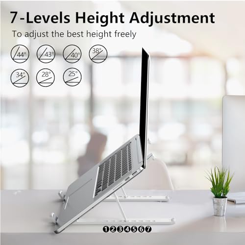 Image of Ritsila Adjustable Laptop Stand, Portable Aluminum Computer Stand Laptop Holder for Desk, Foldable Ventilated Cooling Notebook Stand for MacBook Pro /Air, HP, Lenovo, Sony, Dell, More 10-15.6 inch Laptops