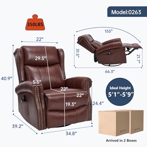 PELUMY Genuine Leather Massage Recliner