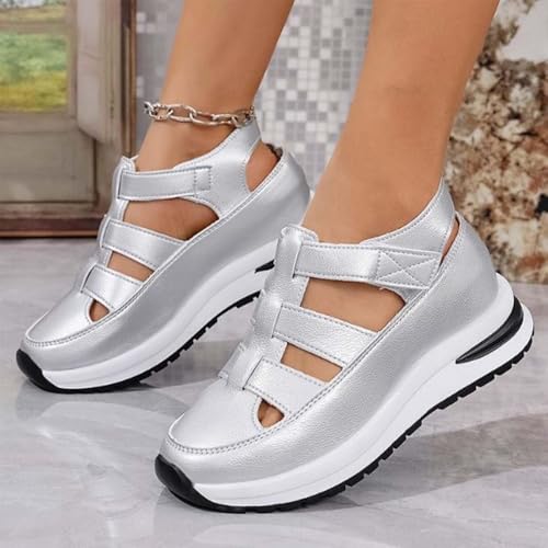 2025 New Orthopedic Sandals for Women, Closed Toe Platform Sandals Height-Boosting Thick Sole Breathable Comfortable3