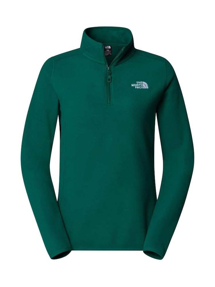 The North Face Women's 100 Glacier 1/4 Zip Sweatshirt, Evergreen, S