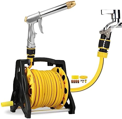 HHUO �|�[�^�u�����^�K�[�f���z�[�X�J�[�g�A�ϋv���̂���PP�������ǎ��[���b�N�A�z�[�X���[���̕ۊǂ��ȒP�A��ԗp�������S�C(Hose Cart+10m Pipe)