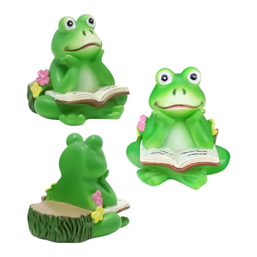 Genérico patas de maceta en forma de animal – patas de taza de cocina en forma de rana | estatua animal decorativa para jardín de resina, 3 piezas ornamento de césped