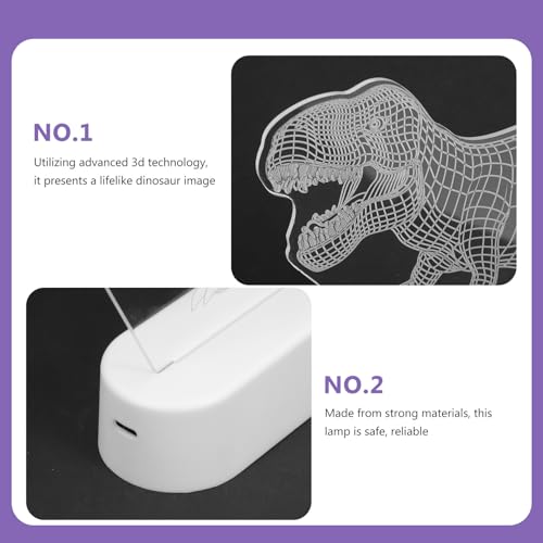 Lámpara de mesa dinosaurio LED 3D SEWACC portátil miniatura 3