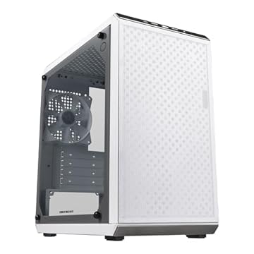 Cooler Master Q300L V2 Torre Micro-ATX branca, filtro de poeira com padrão magnético, USB 3.2 Gen 2x2 (20GB), vidro temperado, coolers de CPU Max 159 mm, GPU Max 360 mm, fluxo de ar totalmente