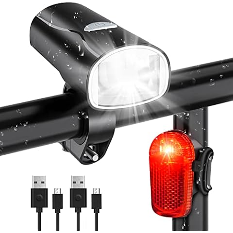 LED Fahrradlicht Set,StVZO Zugelassen Fahrradbeleuchtung Fahrradlicht USB Aufladbar Wasserdicht I Fahrradlich Vorne und Rücklicht I Fahrrad Lichter LED Set I Fahrradlampe Cover