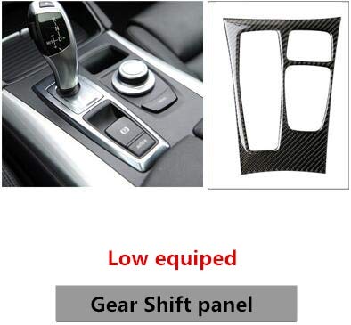 LingStore Carbon Fiber Interior Gearshift Panel Cover Trim for BMW X5 E70 2008-13 Car Accessorie Middle Console Armrest Decoration Sticker