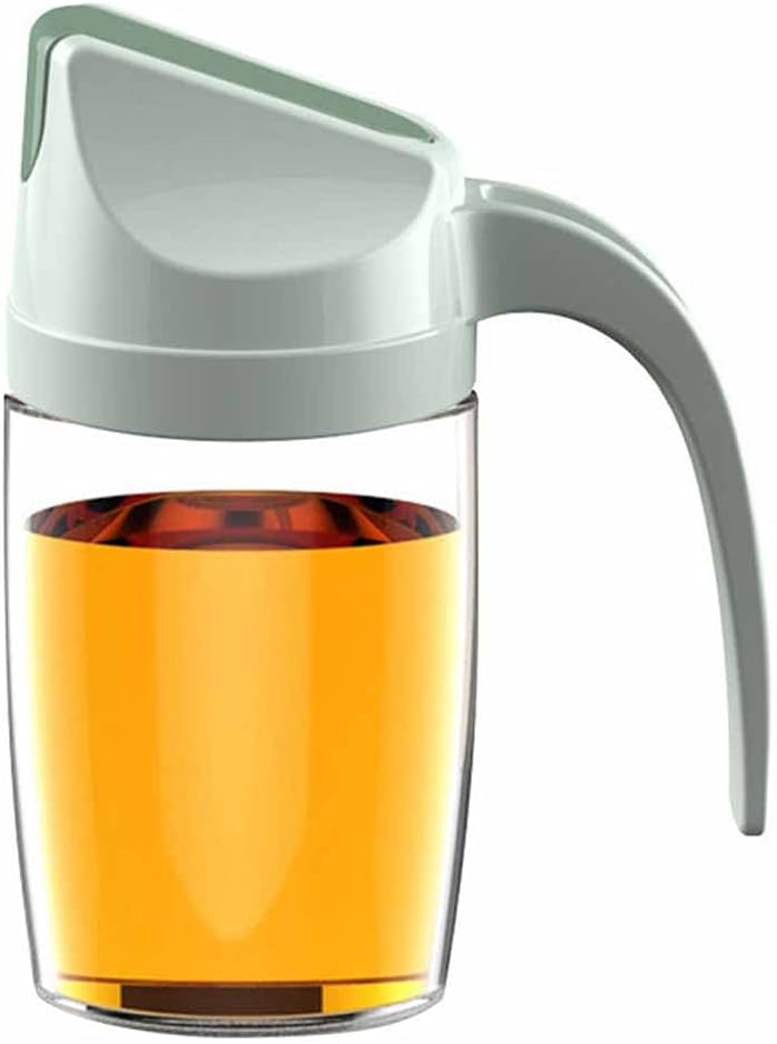 Oiler Kitchen Glass Sealed Oil Bottle Household Automatic Lid-Opening Seasoning Leak-Proof Soy Sauce Spice Jars(C)