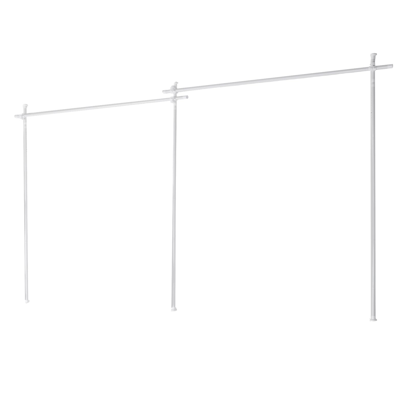 Tringle à Rideau de Séparation de Pièce Réglable du Sol au Plafond, Installation Facile pour Cloison de Pièce dans les Dortoirs et les Bureaux en Acier au Carbone (Blanc mat)