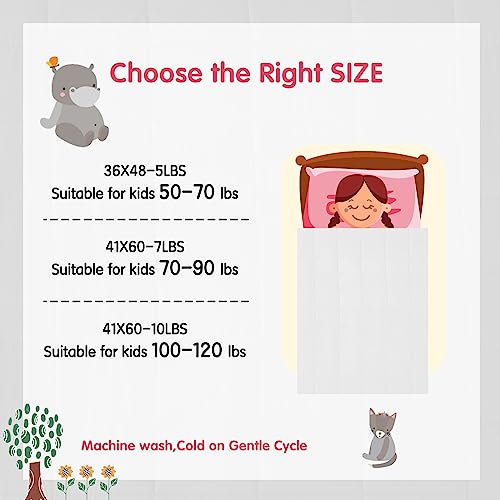 Image of yescool Weighted Blanket (5 lbs, 36 inch x 48 inch, White) Cooling Heavy Blanket, Perfect for 40-60 lbs, Breathable Throw Blanket Gifts with Premium Glass Bead, Machine Washable