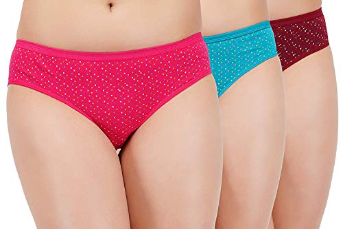 Image of AQUAZZURA Women's Cotton Multicolor Printed Panty | Panties | Bikni (Combo Pack of Three)