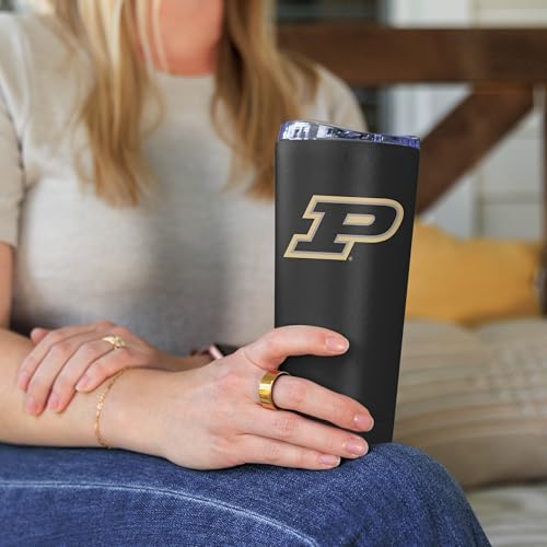 Image of Logo Brands NCAA 20 oz Powder Coat Stainless Tumbler -Double-Wall Insulated Everday Tumbler for Hot or Cold Drinks, High Lip Lid, Team Color