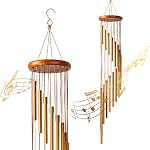 Fohil Wind Chimes, 36" Large Memorial Wind Chimes Outdoor with 18 Aluminum Alloy Tubes and Hook, Best Gift for Christmas,Mom,Grandma, Patio,Garden,Balcony, Courtyard and Outside Home Decor (Gold)
