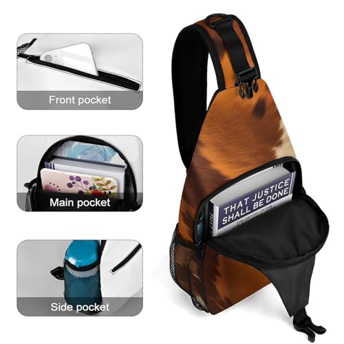 Abstract Cow Skin Sling Bag mochila deportiva para senderismo miniatura 4