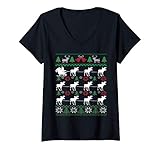 Photo Gallery donna alce che tira babbo natale moose christmas maglietta con collo a v Photo Gallery donna alce che tira babbo natale moose christmas maglietta con collo a v