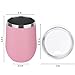 DOMICARE Stainless Steel Wine Tumbler Bulk with Lid, Personalized Insulated Tumblers Set, 12oz Travel Coffee Cups Pack of 16, Pink