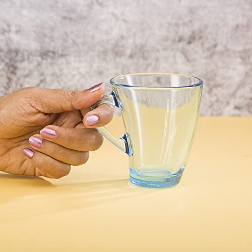 Image of Pasabahce Penguen Mug from House of Pasabahce The Original Pasabahce from Turkey, Blue Transparent Penguen Mugs, 170 ml in Set of 6 Pcs, Perfect fit for Tea /Coffee.