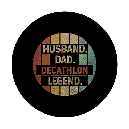 Husband Dad Decathlon Legend Vintage PopSockets Swappable PopGrip, Black - Image 3