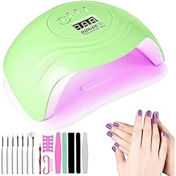 Lampara Para Uñas Salon Plus Lámpara Led Uñas UV,168W Profesional LED UV Lampara Uñas de Gel,Gel Esmalte de Uñas Curado Luz Máquina Con 4 Temporizadores,Pantalla LCD,Sensor Automatico,Para Manicura/Pedicure Nail Hogar el Salón