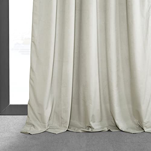 Hpd Half Price Drapes Velvet Blackout Curtains/Drapes - 108 Inches Long 1 Panel Blackout Curtain Signature Pleated For Living Room & Bedroom - 25W X 108L, Porcelain White #TOP4