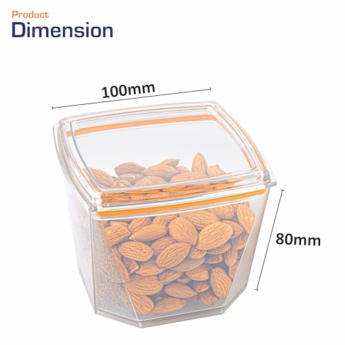 Image of Xiran Airtight Containers for Kitchen Storage Set, Kitchen Containers Set, Kitchen Organizer Storage Set, Kitchen Accessories Items, Pantry Organization and Kitchen Storage (550Ml Orange, Set of 12)