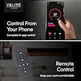 Valine Fires Recessed Electric Freestanding Fireplace UltraSlim Heater 72"/183cm, Wall-Mounted Fireplace for Media Wall, Electric Fire with 15 LED Flame Colours, Wifi/Alexa, Remote Control, 900W/1800W - Image 9