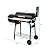 YULEESIYIP Offset Smoker Charcoal Grill, 44" Outdoor BBQ Grill with Side Fire Box, Thermometer, Wheels & Prep Shelf, Portable Barbecue Cooker for Backyard, Patio, Camping, Party, Black