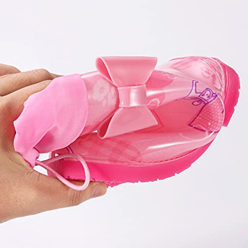 Kids Bowknot Rain Boots for Girls Boys Toddler Waterproof Rubber Cute Printed with Lightweight Easy-On Handles3