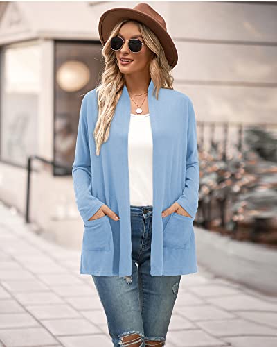 Image of ULTRANICE Cardigan Sweaters Womens Fashion 2025 Spring Lightweight Long Sleeve Casual Tops Clothes Outfits with Pockets