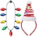 JOYIN Christmas Light-up Headband with LED Bulb Necklace Party Favors