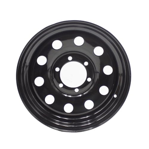 Black 15x6 Trailer Rim Wheel 6 Lug Holes On 5.5 6x5.5 15 inch 15 X 6 X 5.5 Bolt Circle Steel Equipment Trailer Rim Wheel