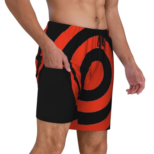 Short de bain double couche homme Vector Design Target Print avec poches de natation - 3