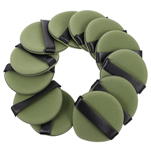 BELLIFFY Lot De 12 Houppettes Maquillage Double Face Forme Goutte D’eau 5 Cm Pour Poudre Visage Et Fond De Teint Liquide Usage Sec Et Humide, Éponges Cosmétiques Pour Femme Usage Quotidien