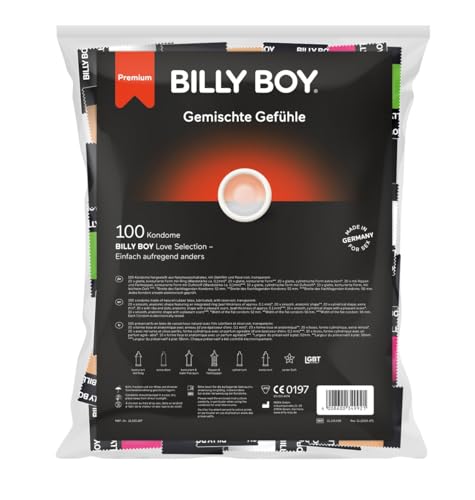 100 Billy Boy Sensaciones Mixtas Mix Premium Mix Condones Transparentes Para Disfrutar Del Amor Estimulante Y Prolongado, Más Sentimental O Más Intenso, Fabricado En Alemania 100 Billy Boy Sensaciones Mixtas Mix Premium Mix Condones Transparentes Para Disfrutar Del Amor Estimulante Y Prolongado, Más Sentimental O Más Intenso, Fabricado En Alemania