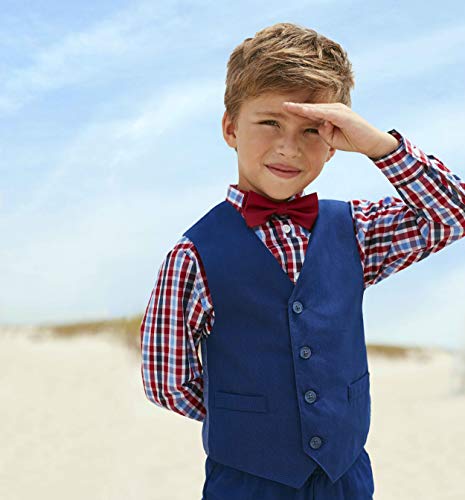 Image of Nautica Boys' 4-piece Formal Suit Set with Vest, Pants, Collared Dress Shirt, and Tie