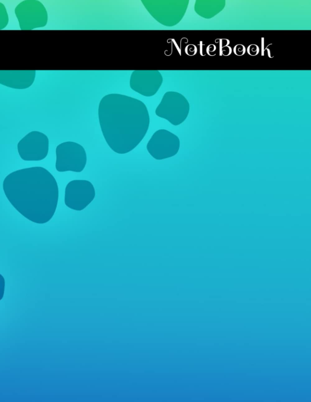 Notebook: Composition Book, Journal (8.5 x 11 inches, 110 Pages, Lined Paper) Blue Paws Design
