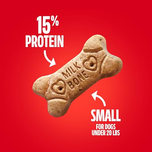 Image of Milk-Bone Original Biscuits Small Dog Treats, 12 Boxes | 24-oz. boxes, Tail-wagging meaty taste, 15% protein, For dogs less than 20 lbs.