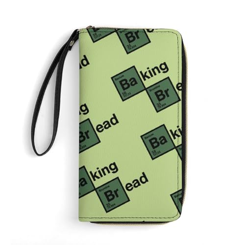 Baking Bread Chemicals Portable Long Wallet for Women Men Zipped Travel Purse Credit Card Holder Coin Pouch