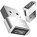 Price comparison product image USB C to USB Male Adapter, Acessorz [2-Pack] Mini Hi-speed USB Female (Type-C) to USB 2.0 Male (Type-A) Fast Charging & Data Sync OTG Adapter Connector Converter - Pack of 2 (Silver)
