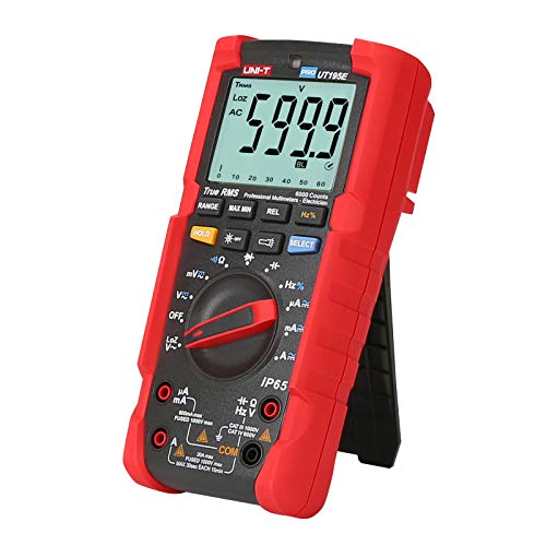 Image of UNI-T UT195E Industrial Digital Multimeter (IP65, 2M Drop Test) True RMS 6000 Counts AC DC Voltage Current LOZ ACV Resistance Capacitance Frequency Duty Cycle Diode Continuity Test Auto /Manual Range