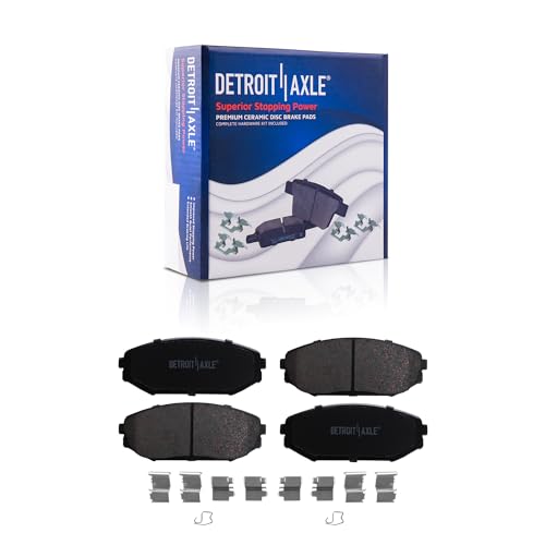 Image of Detroit Axle - Front Brake Pads for 1999-2004 Honda Odyssey, 2001-2002 Acura MDX, Ceramic Brake Pads w /Hardware Replacement