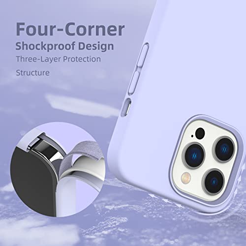 K TOMOTO Compatible with iPhone 13 Pro Max Case for Women and Men, [Full-Body Protection] [Anti-Fingerprint] [Soft-Touch] Shockproof Soft Silicone Phone Case for iPhone 13 Pro Max 6.7", Light Purple - image 5