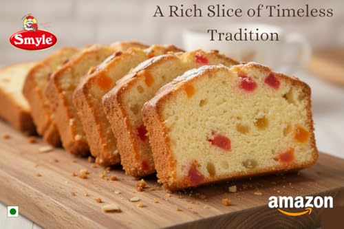 Image of Smyle | Eggless Chocolate & Fruit Cake Combo | Pack of 2 (200g Each) | Almond Topped Tea Time Cakes | Soft & Fresh Baked Dessert | Made with Sunflower Oil | Palm Oil Free | 400gm Total Weight