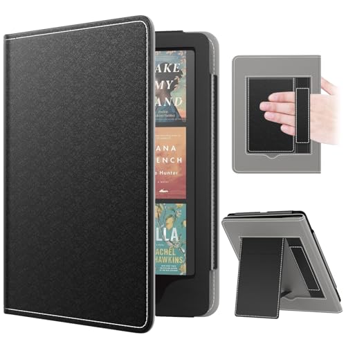 MoKo Case for 7'/6.8' Kindle Paperwhite(12th/11th Gen-2024/2021) and Kindle Paperwhite Signature Edition,Slim PU Shell Cover Case with Auto-Wake/Sleep for Kindle Paperwhite 2024, Black