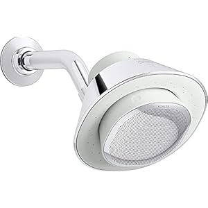KOHLER Moxie Alexa Enabled Showerhead, Bluetooth Shower Speaker, Shower Radio, Rechargeable Speaker, Portable Speaker, 1.75 GPM, K-28238-GKA-CP, Polished Chrome